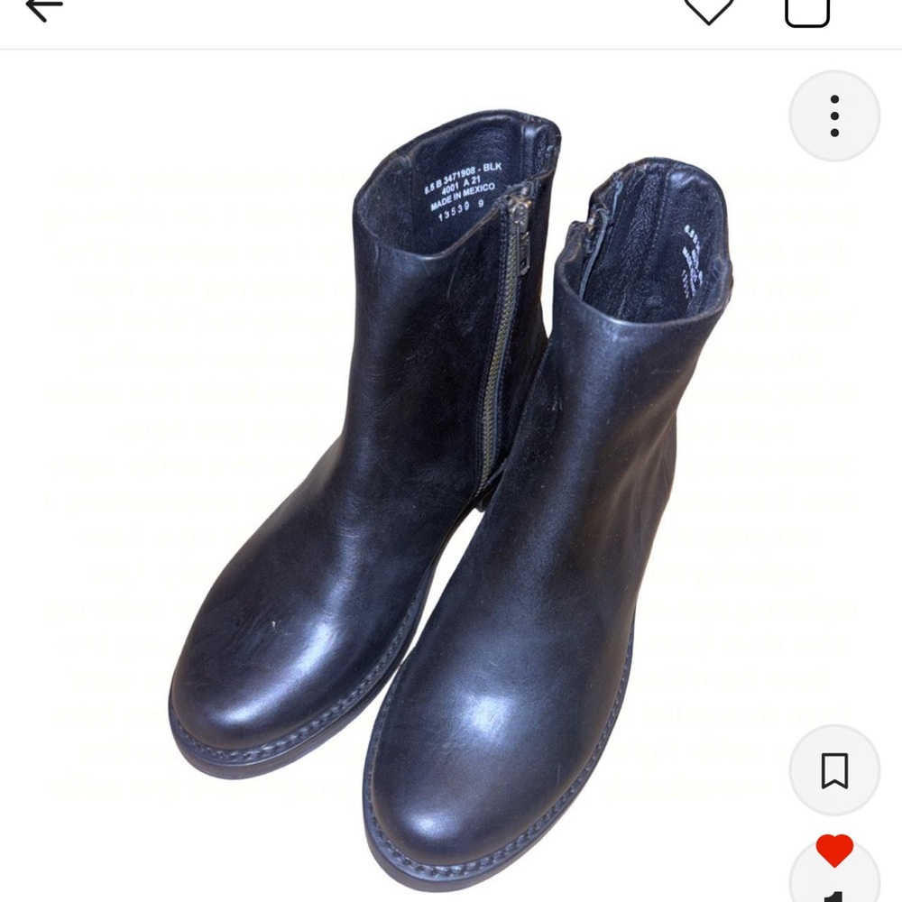 Frye Black Ankle Boots with Side Zipper Near New